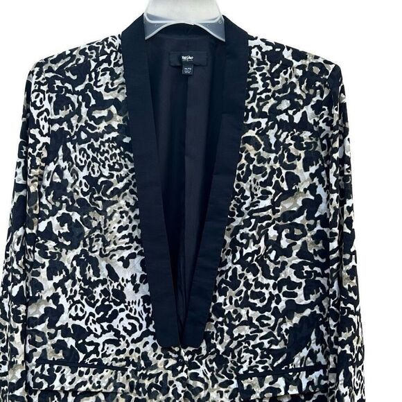NWT Mossimo Tuxedo Evening Jacket Womens XXL Black Tan Animal Print Shawl Collar - Picture 3 of 14